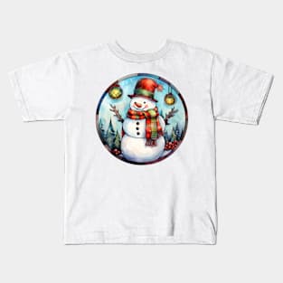 Snowman and baubles Kids T-Shirt